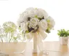 Bouquets De mariée blancs fleurs De mariage rondes lys artificiels Roses De Mariage broche à la main décoration De fête De mariage