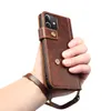 Genuine Flip Leather Cell Phone Cases with Card Wallet for iPhone 11 12 13 14 15 Pro Max XS XR 7 8 Plus Samsung S20 Cowhide Cellphone Cover