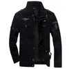 HANQIU Merk M-6XL Bomberjack Mannen Militaire Kleding Lente Herfst Mannelijke Jas Solid Losse Leger Militaire Jas 210927