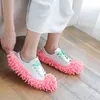 10PCS Chenille Dust Mop Slippers Foot Socks Mop Caps Multi-Function Floor Cleaning Lazy Shoe Covers Dust Hair Cleaner 211215