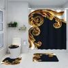 Anti Peeping Shower Curtains Letter Printed Non Slip Mats INS Fashion Bath Toilet Cover Mats