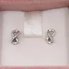 Authentic 925 Sterling Silver Pandora Sparkling Infinity Stud Earrings luxury for women men girl Valentine day birthday gift 298820C01