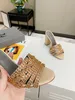 Brandneue Damen-Slipper-Sandalen-Schuhe von Gina, Damen-Sandalen mit klobigen 9,5 cm hohen Absätzen und Diamanten, hohe Qualität!