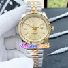 2021 Model Champagne Hallmark Fluted Pattern Dail Watches Miyota 8215 Automatic Mens Watch Date Two Tone Gold Jubilee Bracelet 36mm 126233 Timezonewatch H01B