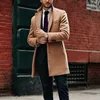 Men's Wool & Blends Dihope Novelty Mens Khaki Baggy Long Trench Coat Classic Autumn And Winter Jacket Men Casual Oversized Viol22