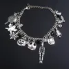 Łańcuch Link the Nightmare Bransoleta Bransoleta Jack Skellington Snowflakes Pumpkin czaszka urok Bangle Bracelets Halloween JE7683879