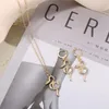 Orecchini Collana IF ME Set di gioielli con ciondolo a forma di serpente vintage per le donne Regalo di tendenza 2021 con strass di cristallo alla moda color oro