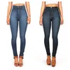 Dames broek vrouwen jeans denim broek hoge taille gewassen gebleekt knoppen rits rechte kleine voeten tiered zak ademend sexy stretch skinny leggings wmd