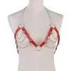 Other Fashion Women Lady Dancer Adjustable Leather Chain Bra Harness Cage Body Belt Club Wear Sexy Cosplay Party Dress 4colors