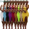 여성 드레스 디자이너 슬림 섹시 퓨어 컬러 여러 색상 사용 가능 민소매 불규칙한 측면 분할 버튼 여성 드레스 9 색상