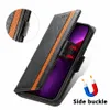 Wallet telefoonhoesjes voor iPhone 14 13 12 11 Pro Max X XS XR 7 8 Plus Pure Color Pu Leather Magnetic Buckle Flip Stand Cover Case met kaartslots
