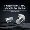 Trn ta1 hi-fi 1ba + 1dd híbrido (knowles 33518,8mm dinâmico) no ouvido fone de ouvido unidade hifi baixo monitor de metal correndo fone de ouvido esporte
