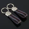 Top Design Leather Key Chain Key Rings Holder Metal KeyRing Keychains for F-PACE XJ Land Rover FIAT Abarth 500 Maserati Alfa Romeo Auto Accessions Car styling