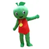 Хэллоуин зеленый яблочный талисман костюм костюм мультфильма фрукты аниме тема персонаж рождественские модные вечеринки платье карнавал унисекс взрослый наряд