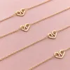 Gold Filled Love Necklaces 925 Silver Kolye Choker Handmade Pendants Colar Bohemian Collares Chocker Chain Jewelry For Women Q0531