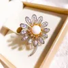 Pins, Brooches 2021 Exquisite Sunflower Pin Cubic Zircon Jewelry Coat Dress Scarf Hat Pins Banquet Accessories Gifts Broches Women Men