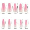 20 / Pack Long Caixão Falso Nails Rainbow Ballerina Full Nail Art Dicas Com Projetos Pressione Extensões