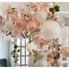 Party Decoration 104pcs Rose Gold Balloons Garland Arch Kit Latex White Confetti Balloon Bröllop Födelsedag Årsdag Dekorationer