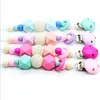 DHL Baby Clip Chain Holder Wood Beaded Pacifier Soother Holder Clip Nipple Teether Dummy Strap Chain