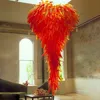 Orange Lustre Pendentif Lampes Foyer Salon Art Décor Escalier Soufflé À La Main En Verre De Murano Éclairage Moderne 40 par 80 Pouces
