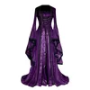 Casual Kleider Halloween Frauen Europäischen Mittelalter Retro Gericht Prinzessin Cosplay Kostüm Langes Kleid Elegante Hexe Quadratischen Kragen Maskerade Wea