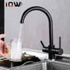 Kale kuchenne 360 ​​stopni rotacja filtrowana woda podwójna uchwyt kuchenny zlewozmywak i zimny mikser wodny 211108