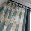 Gordijn gordijnen Noord-Europese stijl Simple Leaf Printed Linnen Mix Grote print Gordijnen voor Woonkamer Luxe slaapkamer