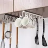 Hooks Rails Punch-Vrije keukenhaakrek Smeedde dubbele rij hangende bekerhouder Rod Kitchengerei Schep muur