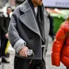 Veste de laine d'hiver Hommes Casual Slim Fit Trench Pardessus épais manteau de laine chaude coupe-vent couleur unie mâle veste d'extérieur 211122