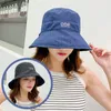 버킷 모자 와이드 브림 양면 어부의 모자 여성 유행 Bla 여름 다목적 자외선 차단제