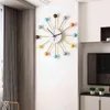 홈 거실 장식 시계 벽시계 현대 디자인 노르딕 나무 공 금속 대형 십대 침실 주방 장식 시계 211110