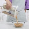 Bottiglie di stoccaggio Barattoli Dispenser per cereali Scatola sigillata da cucina Serbatoio per alimenti Contenitore rotante per tazza asciutta Bottiglia per farina