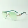 2022 Classic Medium Diamond Okulary 3524027 Z Natural Teal Wood Arms Okulary, Sprzedaż bezpośrednia, Rozmiar: 18-135 mm