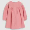 Lite Maven Kids Girls Fashion Märke Höst Baby Tjejer Kläder Draped Klänning Bomullfickor Toddler Girl Dresses S0507 210317