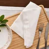 Table Napkin 12pcs Napkins Wedding Party Dinner White Cloth Restaurant Home Cotton Linen Handkerchie 4 Size