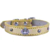 Collier de chien en cuir de mode accessoires cloutés en cristal charme de couronne de diamant pour collier sangle de cou petites fournitures de chien de compagnie X07038220642