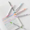 Highlighters Dual Tip Highlighter 12 Kolory Sztuka Kolorowe Marker Pióro Szkic Rysunek Szkolny Zestaw Szczotki Akwarele