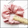 Pony Tails Holder Hair Jewelry 30Pcs Girl Scrunchy Ring Elastic Chiffon Hairbands Head Band Ponytail Pure Color Sports Scrunchies Soft Tie D
