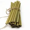 20cm bärbar återanvändbar naturlig bambu dricka mjölk te kaffe straws party kitchen bar barware tillbehör