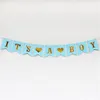 Party Decoration Blue Różowy Baby Shower Papier Banner Dekoracje Jego Dziewczyna Chłopiec Babyshower Gender Wyjawnij Oh Kraft Decor