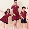 DIY Tees Polos Kısa Kollu Çocuk Yaz Kindergarten İlkokul Giyim Üst ve Alt İki Parçalı Set
