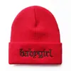 Babygirl broderie bonnet tricoté bonnet flexible doux mode bonnets unisexe hip hop bonnet de ski chaud