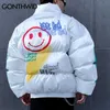 GONTHWID Graffiti Print Puffer Cotton Padded Parkas Streetwear Hip Hop Casual Thick Warm Jackets Coats Hipster Fashion Winter Co 210916
