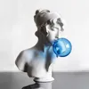 Roman Mythology Creative Blue Bubble Girl Figure Art Sculpture Goddess Statue Resin Crafts Simple Home Decoration R4249 T200619