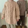 Milancel herfst kinderkleding meisjes trui twist breien effen jongens truien losse kinderen uitloper 211104
