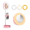 G3 Retractable Ring Lamp With Mirror 6 Inch Mobile Phone Holder LED Live Photography Fill Light Makeup Table Beauty Vanity Light UF158