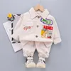 0-5 Years Spring Boy Clothing Set 2021 New Casual Fashion Active Print Coat + Pant Kid Children Baby Toddler Boy Clothing X0802