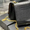 Reversible Shoulder Bags Double Face Suede&Crocodile Embossed Leather Latest Designer Black Brick Handbags Front Flap Detachable C3523