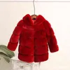 Girl faux fur coat / winter hoody 6 colors available 211204