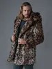 Casaco de pele de leopardo Men's Inverno Quente Imitação de Imitação Leopard Sable Casaco Men's Wear 211213